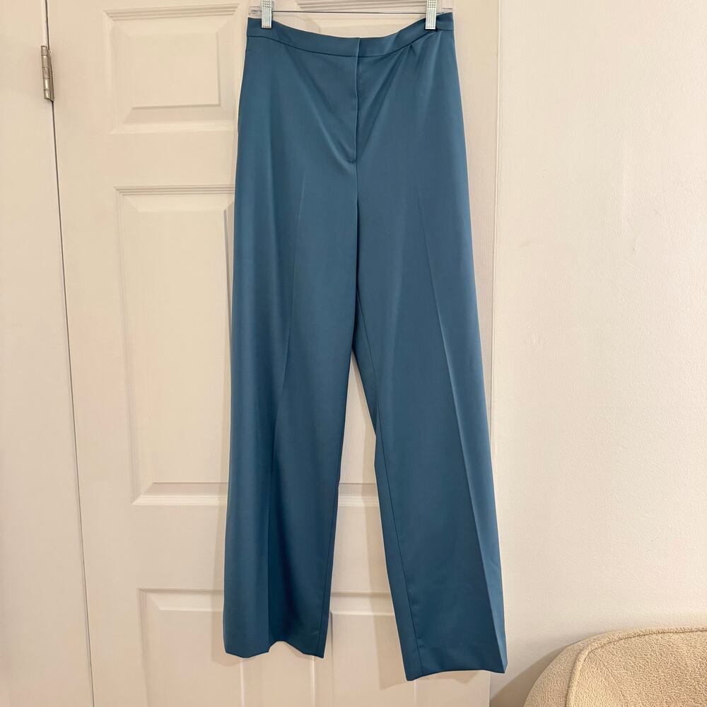 NWT Argent Jones Trouser Seasonless Wool Cadet Blue Teal Pants Dopamine Size 8 - Picture 2 of 4
